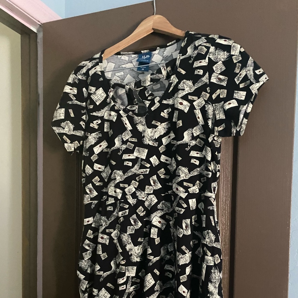 2X Casual Hogwarts Mail Owl Dress